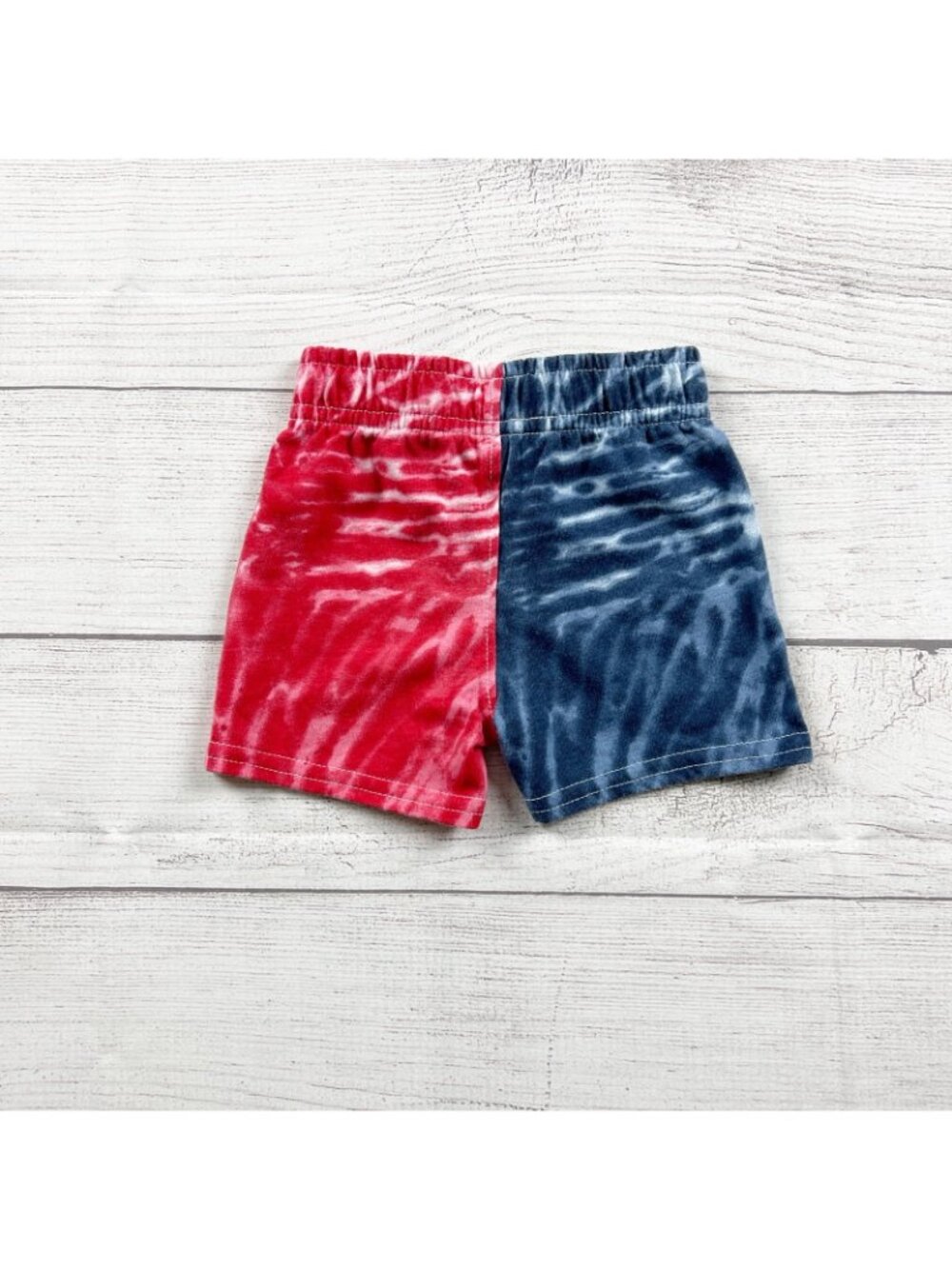 Celebrate Patriotic Tie Dye Shorts Blue Red Cotton Blend 6-9 Months - Picture 4 of 4